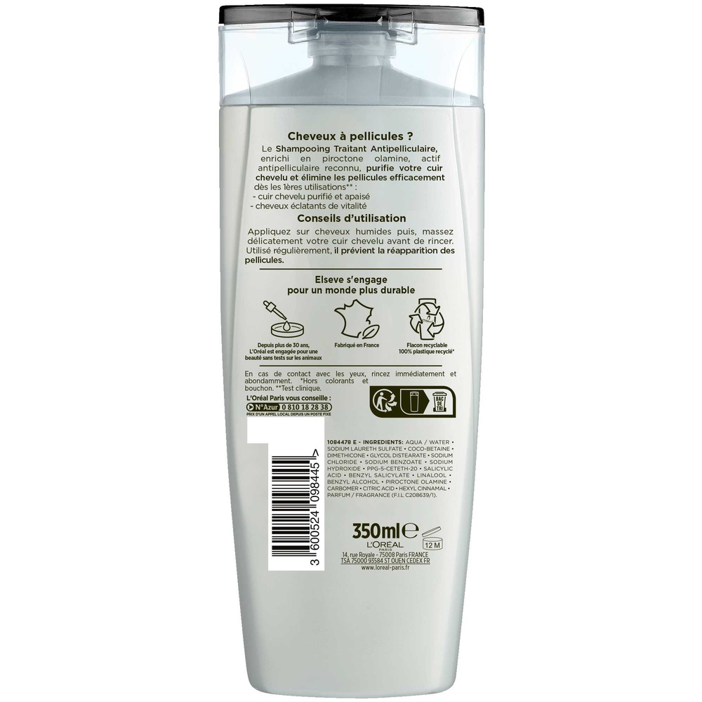 L'Oréal Paris L'Oréal Paris Elseve Homme Shampooing Antipelliculaire 350ml Shampoing anti-pelliculaire