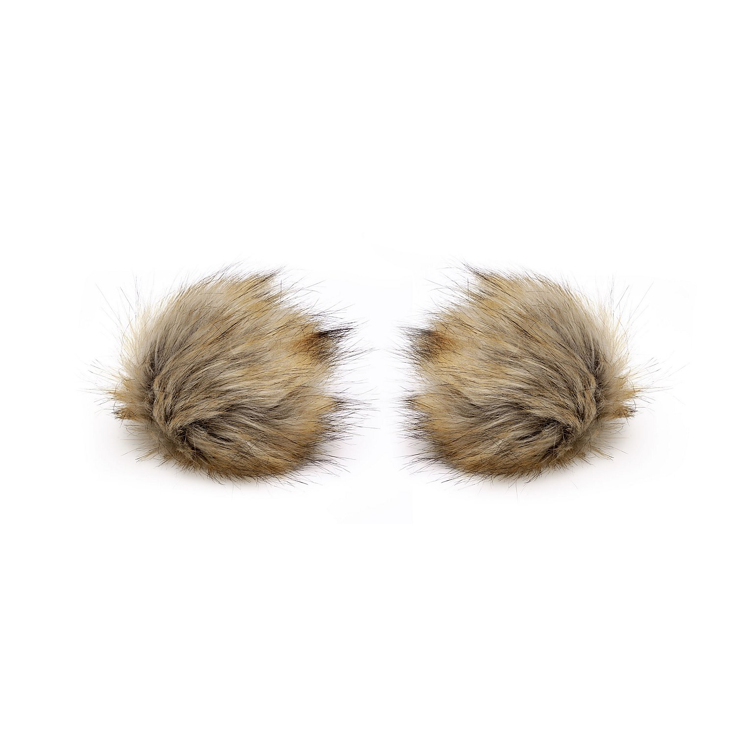 buttinette Fellimitat-Bommel, beige, Größe: 9 cm Ø