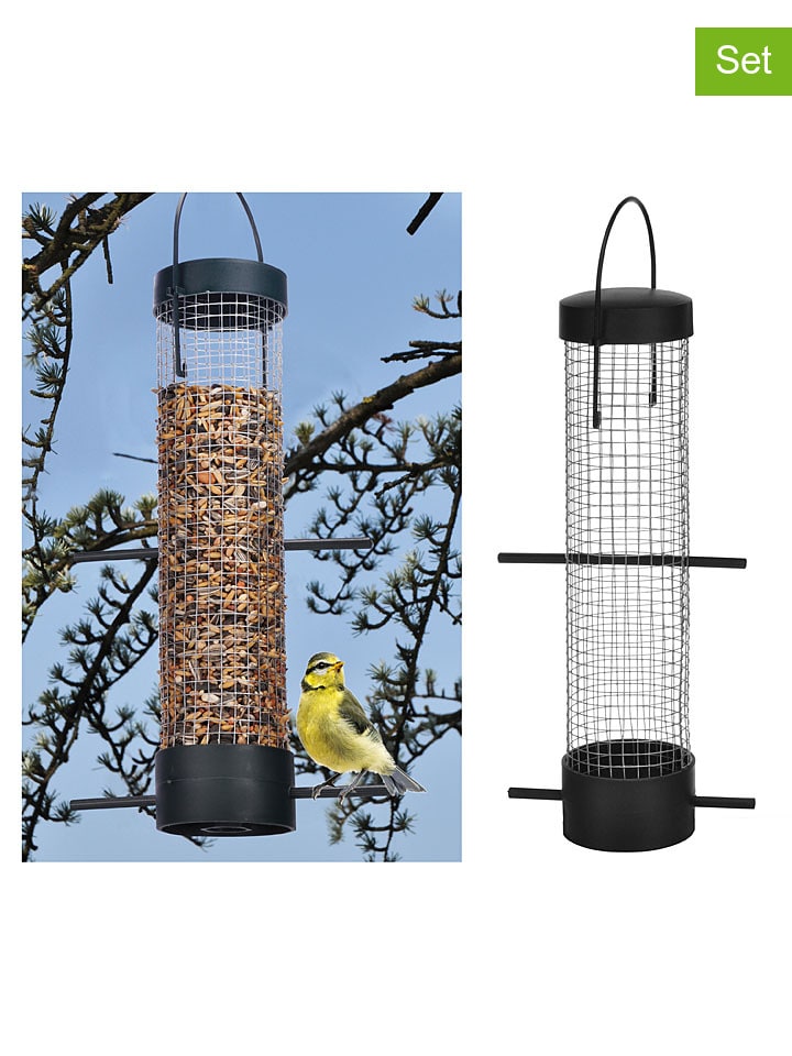 Garden Hero 2er-Set: Vogelfutterstationen in Schwarz - (H)28 x Ø 6,2 cm günstig kaufen onesize