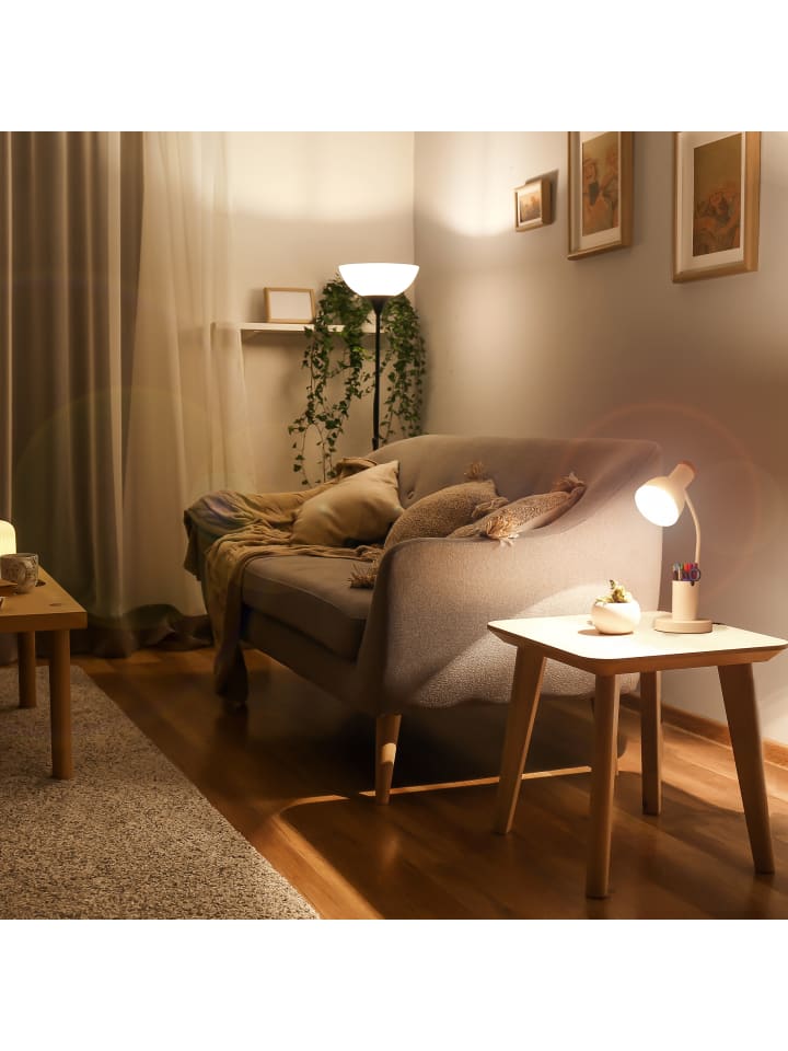 relaxdays Schreibtischlampe mit Stifthalter in Weiß günstig kaufen onesize