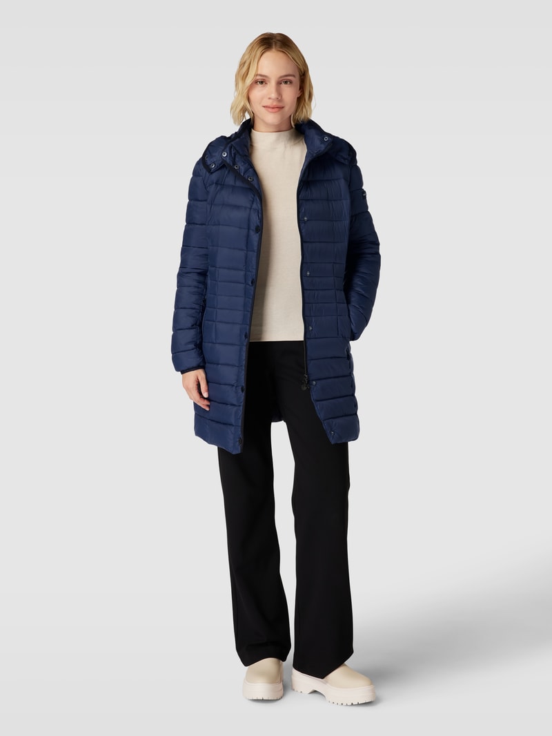 Steppjacke mit Kapuze Modell 'LAURA MAY' in marineblau