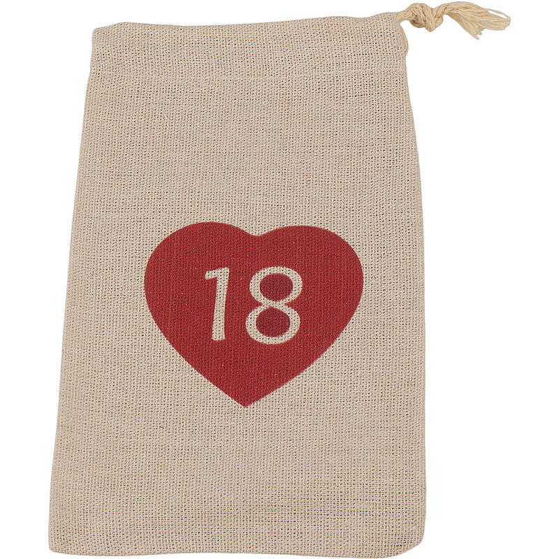 Home Kalenderposer 12x20 cm 1-24 stoff m/hjerte