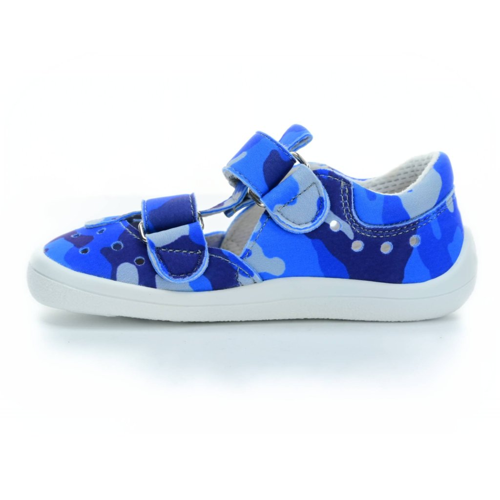 Beda Blue Military Barfußsandalen Klett (BF 0001 / SD / W / NP)