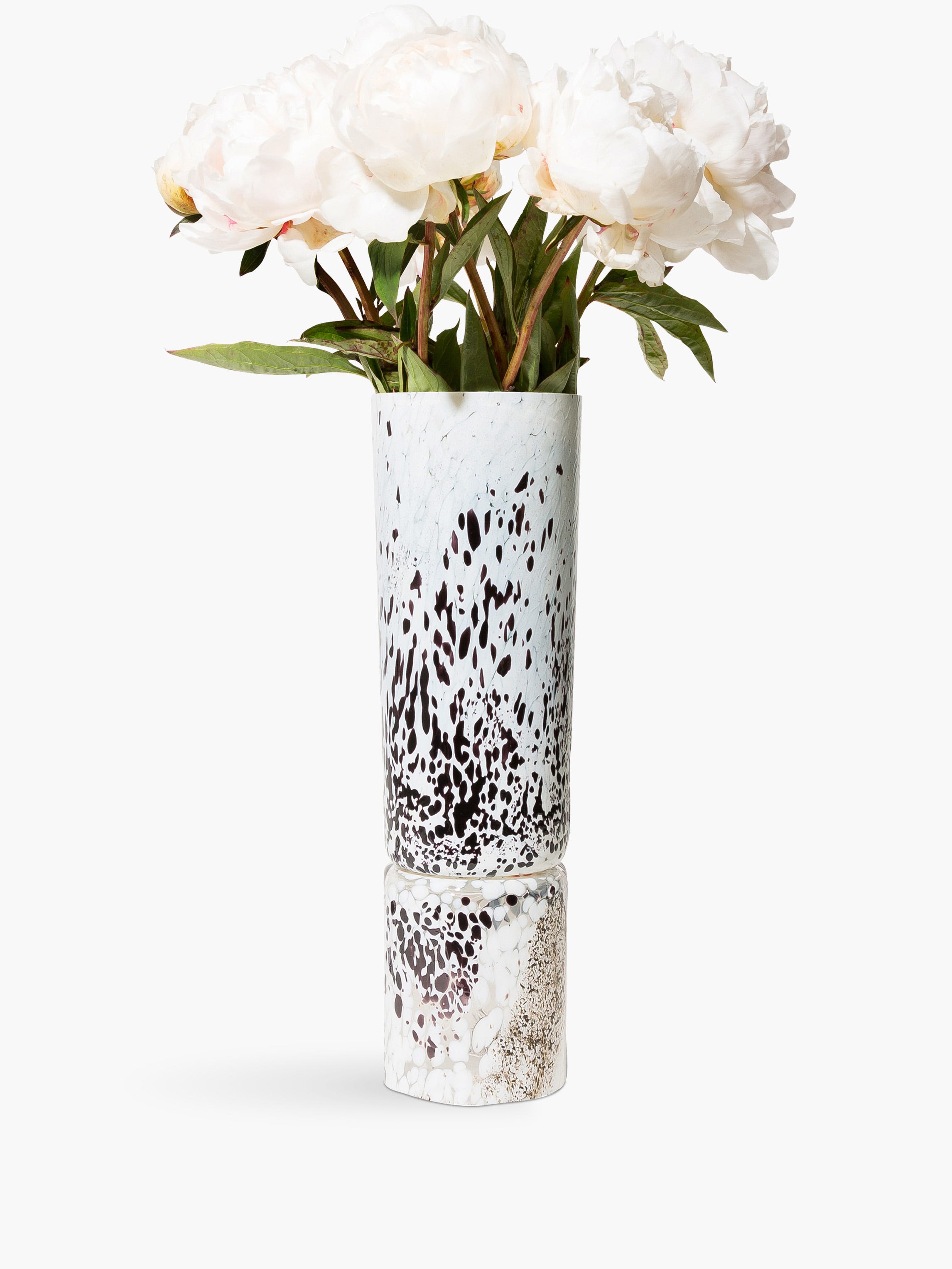 Photophore-vase Murano - Noir et blanc