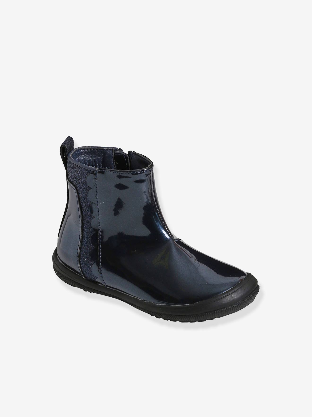 Boots vernis fille collection maternelle chocolat