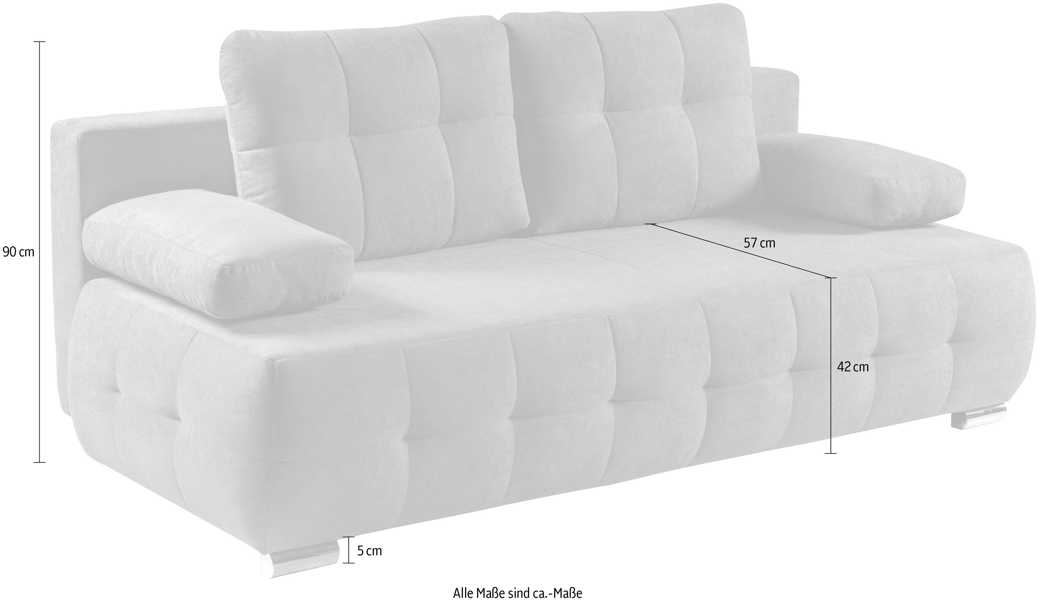 WERK2 Schlafsofa Indigo, 2-Sitzer Sofa und Schlafcouch mit Federkern & Bettkasten