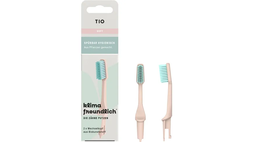 TIO Tiobrush Pflanzenbasierte Zahnbürsten Wechselköpfe Soft