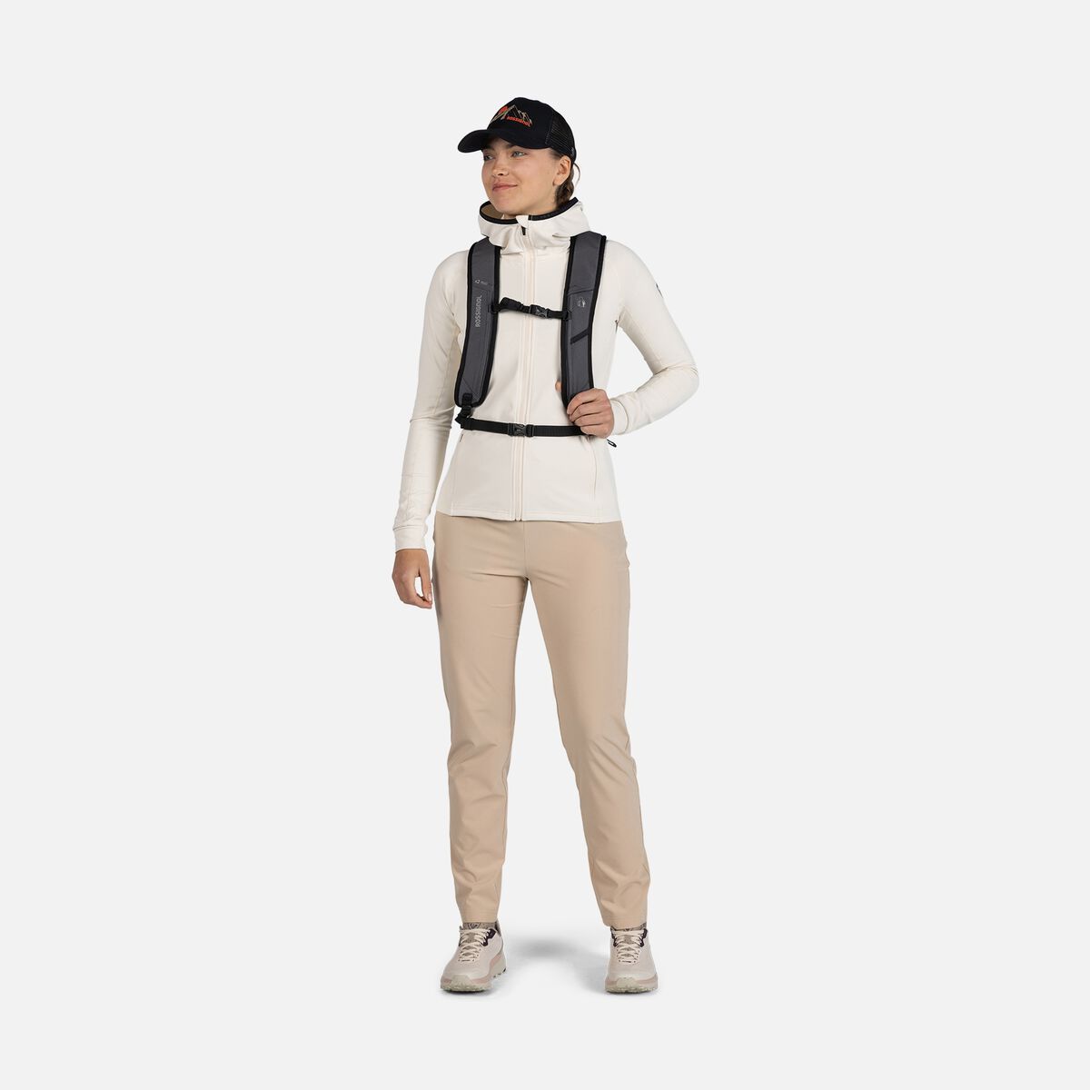 Dünnes Damen-Midlayer mit durchgehendem Reißverschluss