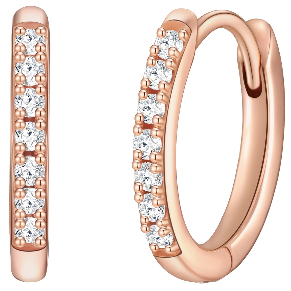 Glanzstücke München Créoles en argent Argent sterling Oxyde de zirconium (CZ) en Or rose Boucles d'oreilles