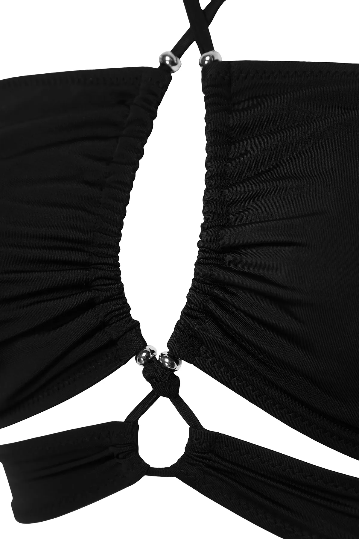 Trendyol Collection  Schwarzes trägerloses Tunnel-Bikinioberteil TBESS22BU0335