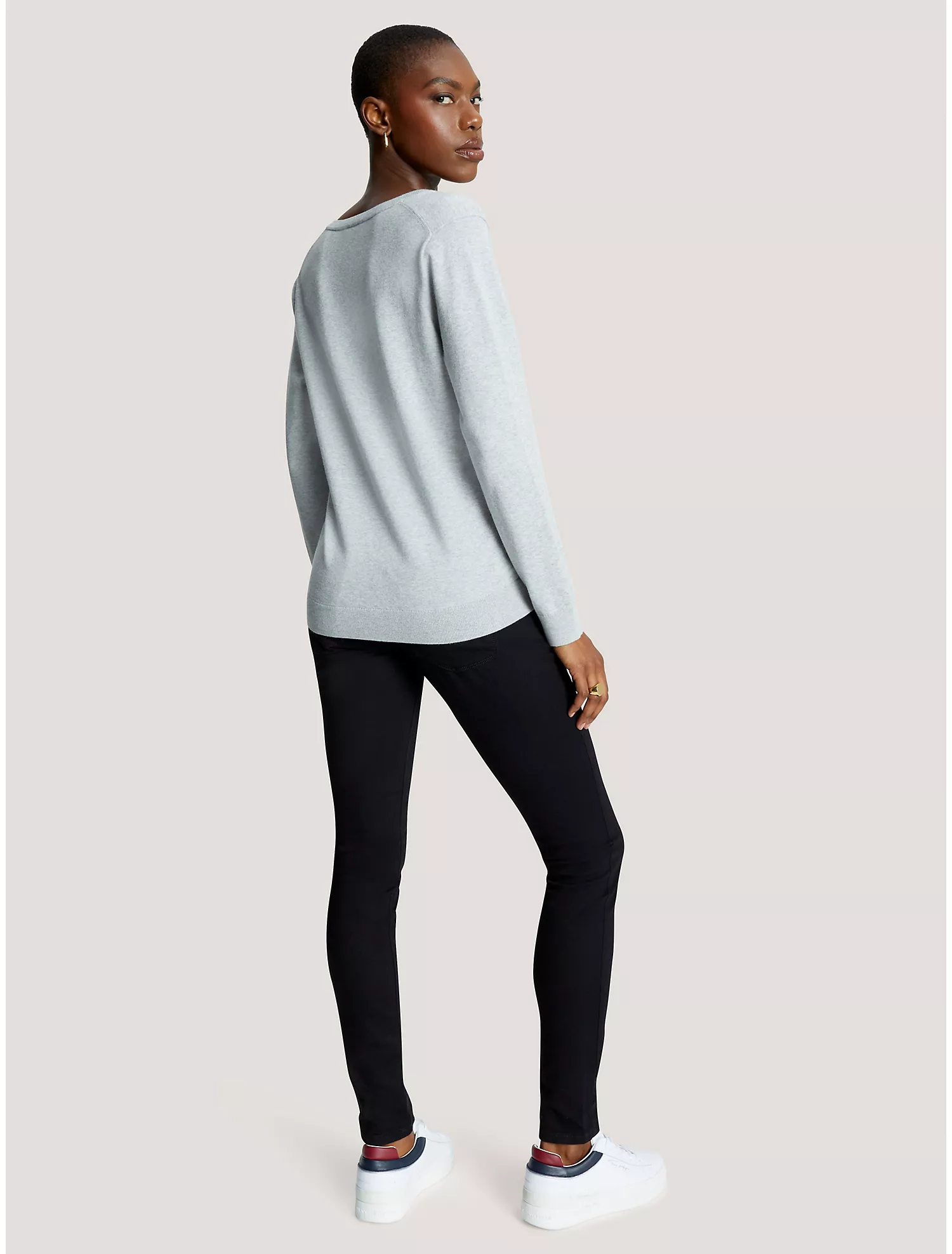 Solid V-Neck Sweater