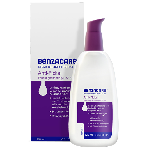 BENZACARE Anti-Pickel Feuchtigkeitspflege SPF 30  120 ml  Creme
