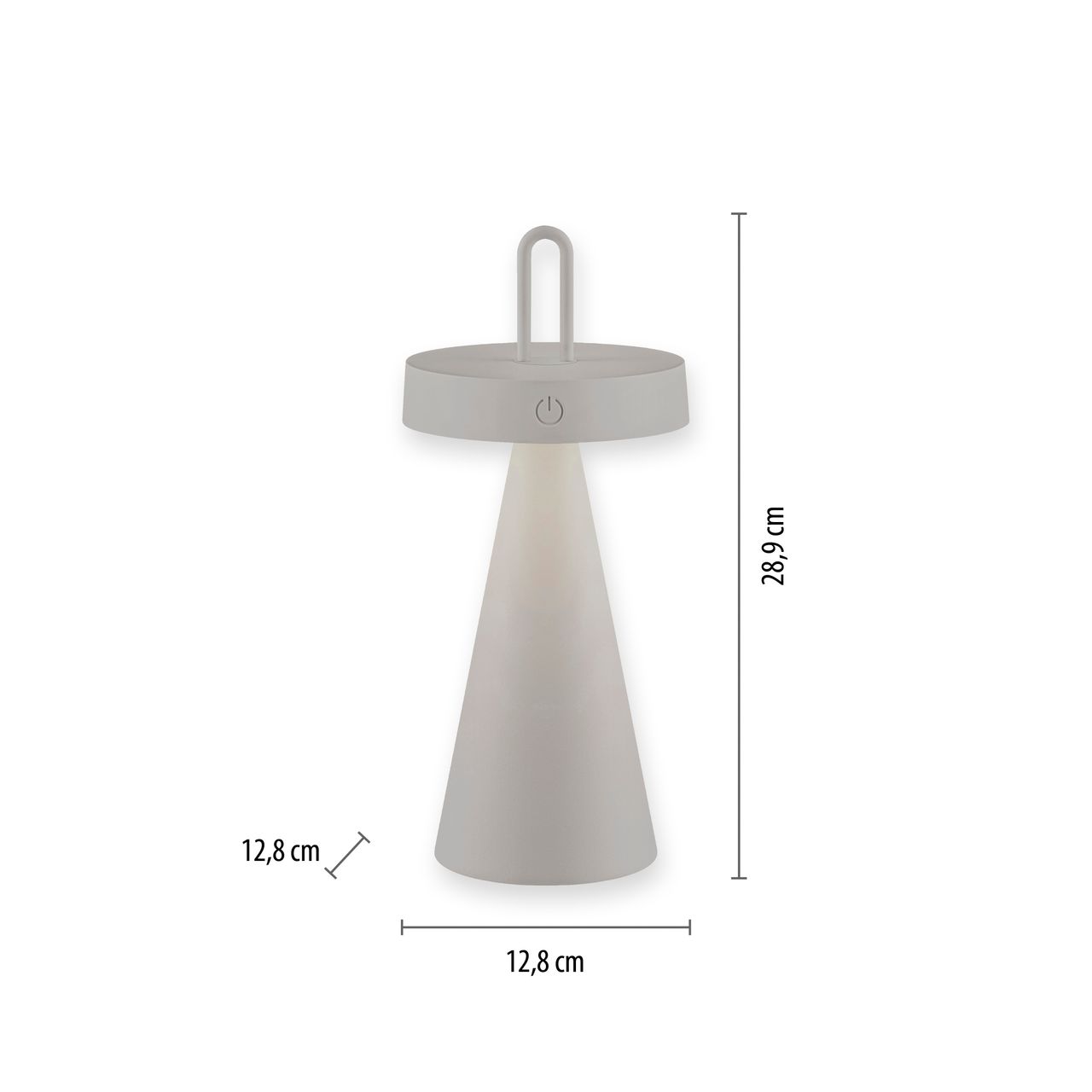 JUST LIGHT Akku Tischleuchte ALWA, 1x LED-Board/1,50Watt/2700Kelvin, IP44, Greige