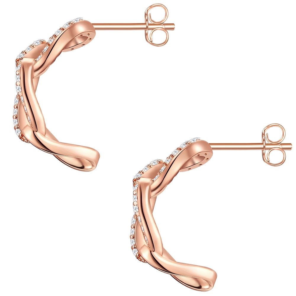 Glanzstücke München Créoles en argent Argent sterling Oxyde de zirconium (CZ) en Or rose Boucles d'oreilles