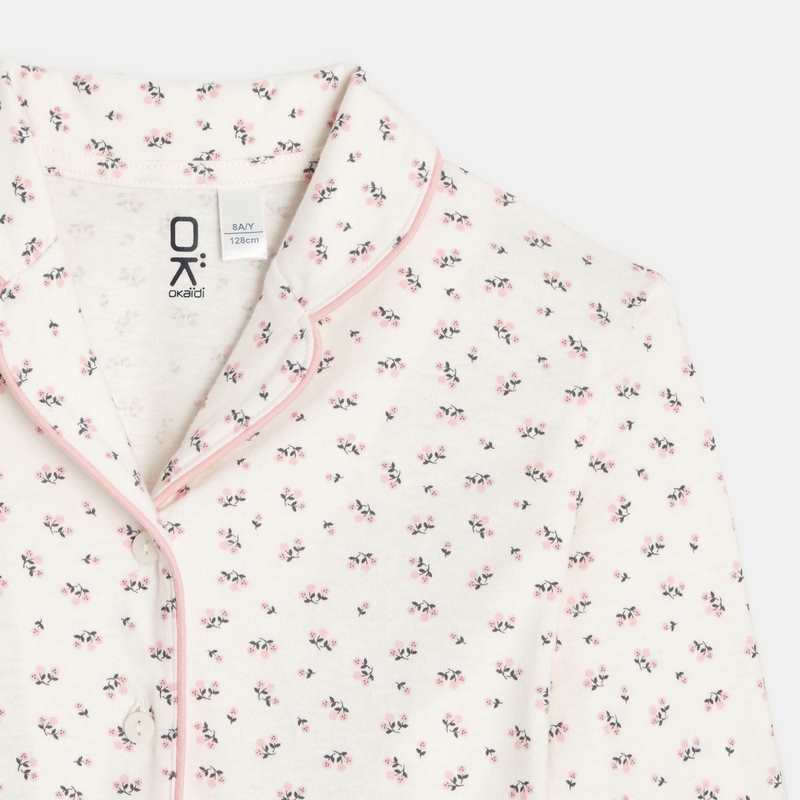 Pyjama en flanelle imprimée rose fille