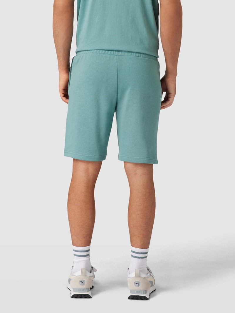 Sweatshorts mit Label-Print in petrol