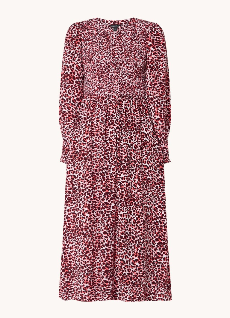 Rochie midi plisată cu imprimeu leopard Whistles
