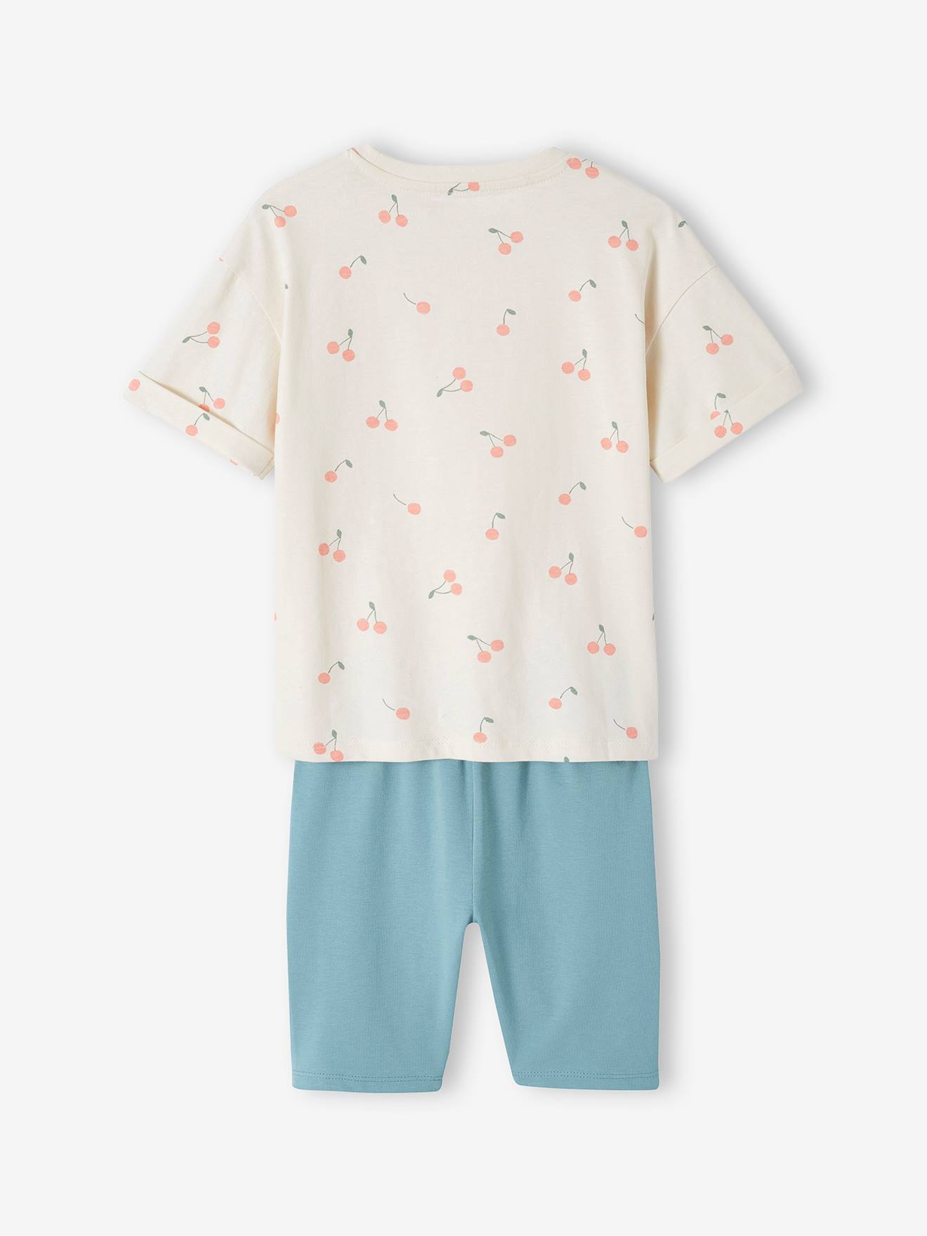 Vertbaudet Mädchen-Set: T-Shirt & Radlerhose Oeko-Tex - smaragdgrün