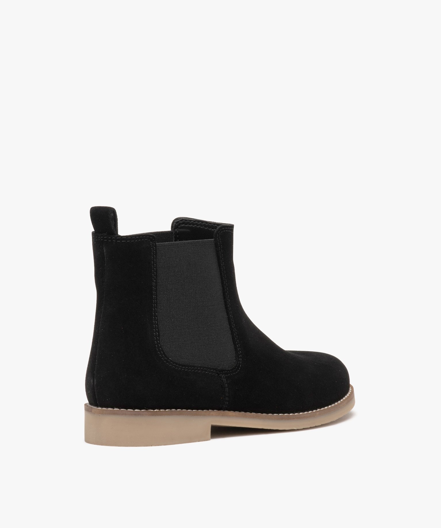 Boots fille unies en suédine style Chelsea noir | GEMO