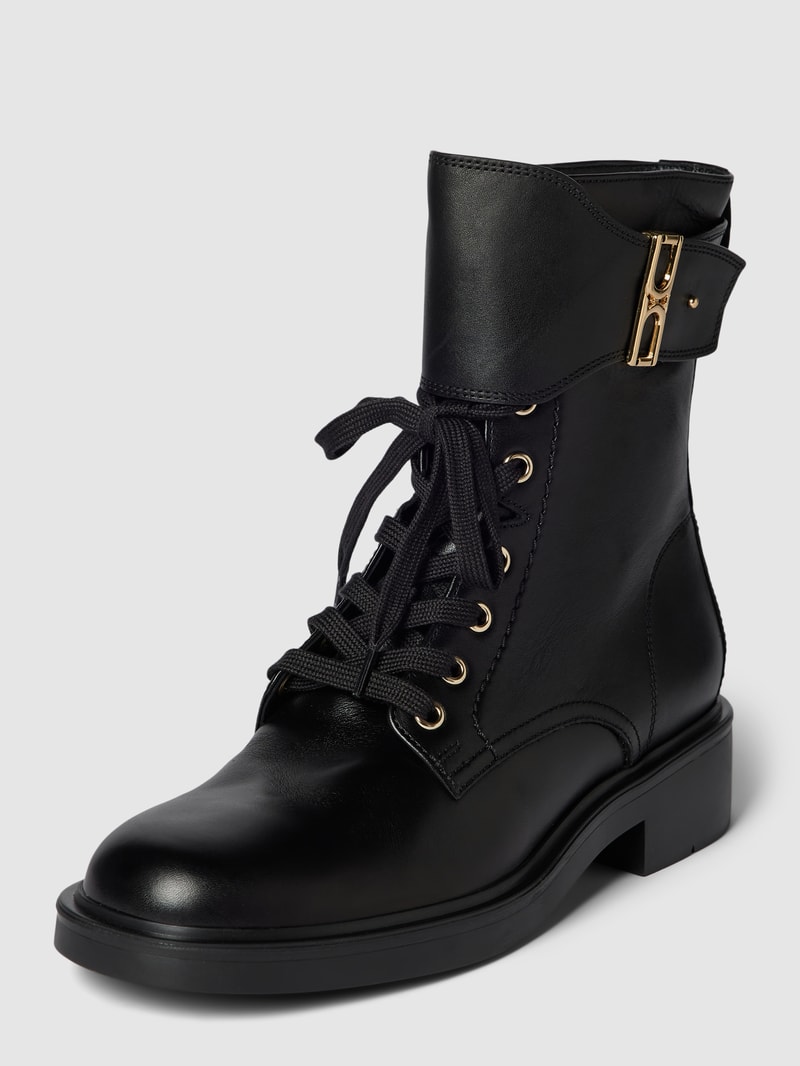 Boots aus Leder in schwarz