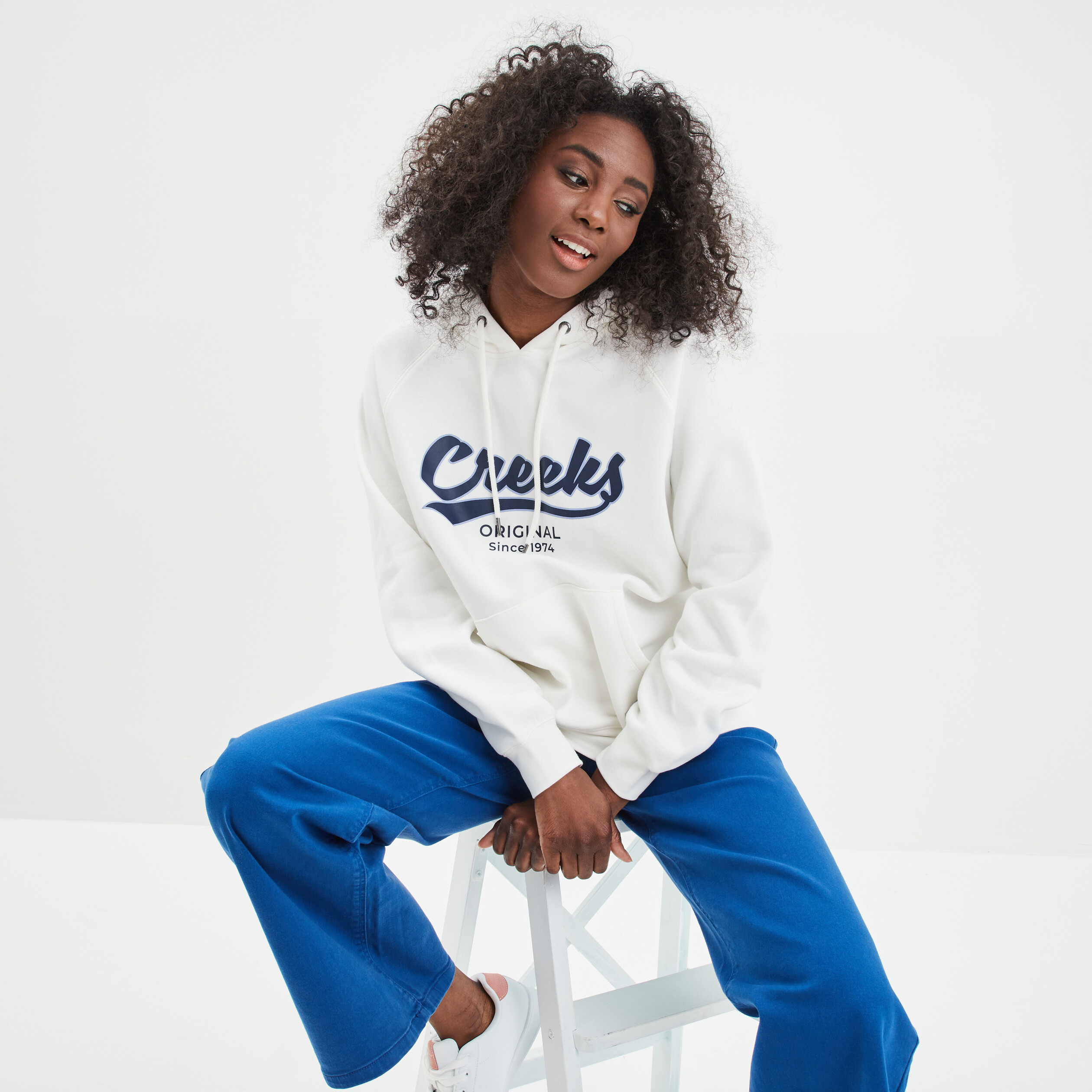 Sweat à capuche hoodie blanc femme | La Halle