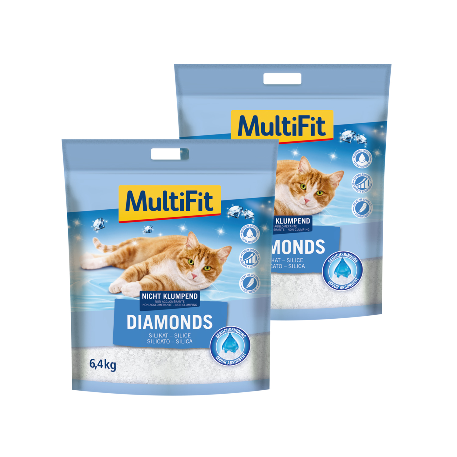 MultiFit Katzenstreu MultiFit diamonds 2x15 l