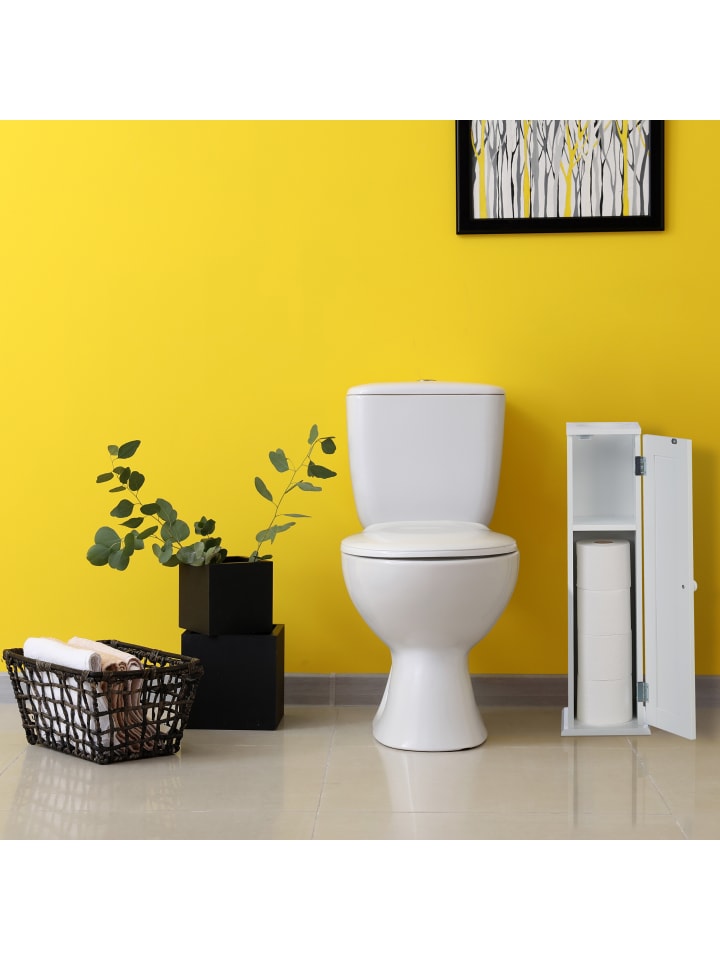 relaxdays Toilettenschrank in Weiß - (B)19,5 x (H)65 x (T)19,5 cm günstig kaufen onesize