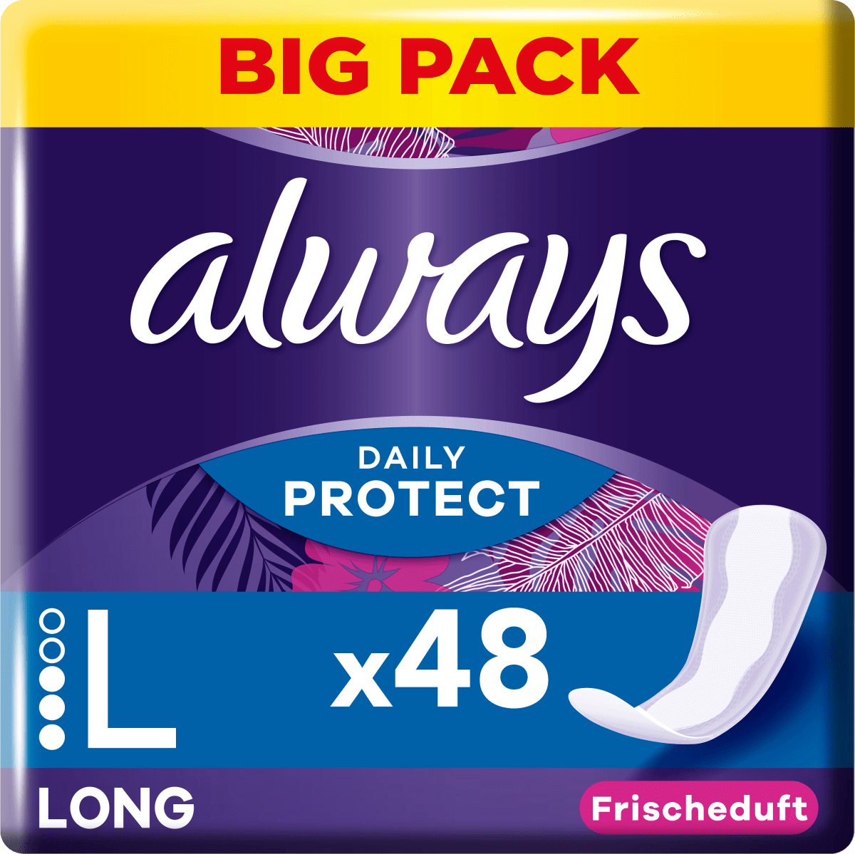 Slipeinlagen Daily Protect Long mit Frischeduft BigPack, 48 St