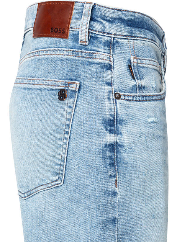 BOSS Orange, Jeans, Tapered Fit, Baumwoll-Stretch, hellblau