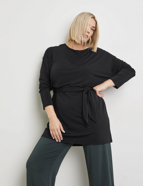 Edles Longshirt mit Bindegürtel