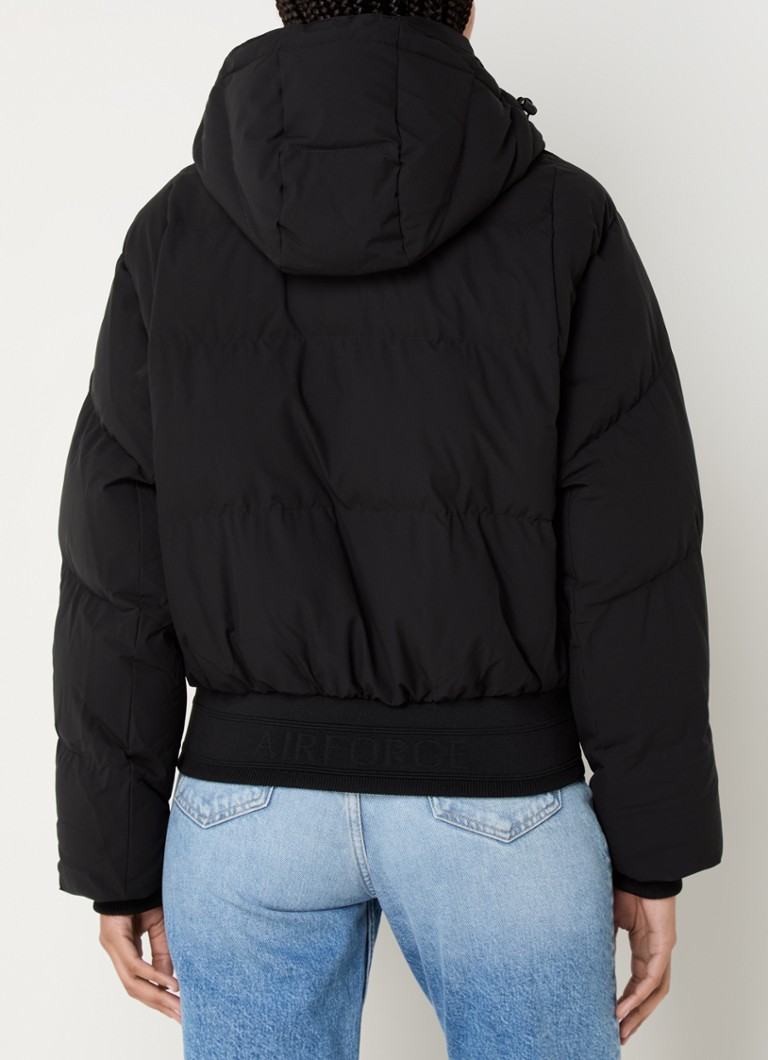 Chaqueta bomber acolchada de la Fuerza Aérea con capucha desmontable