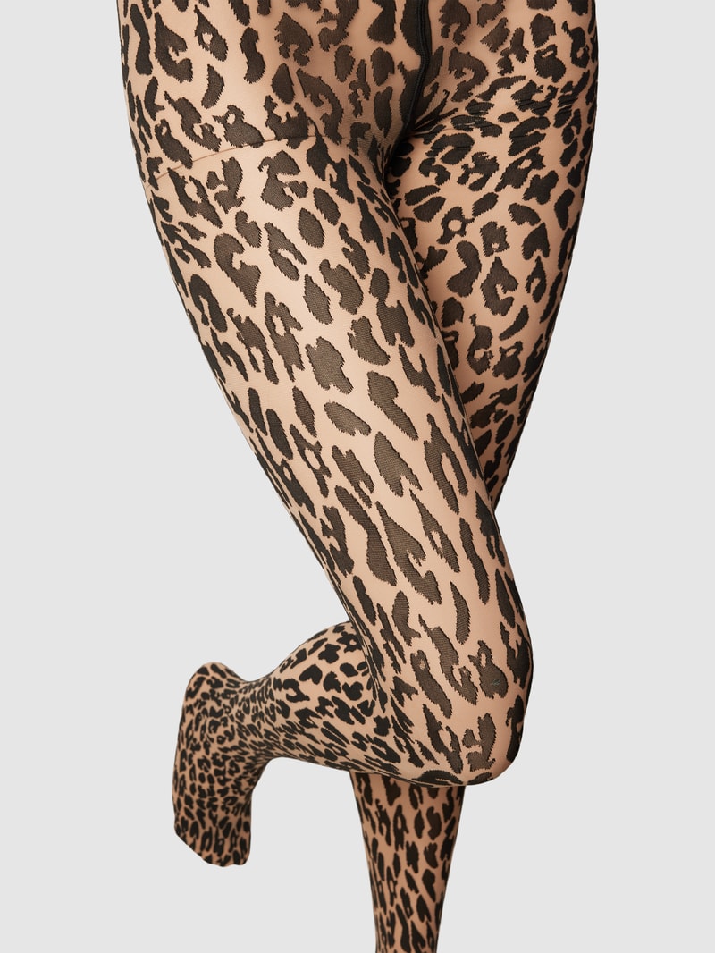 Strumpfhose mit Animal-Print Modell 'Josey' in beige