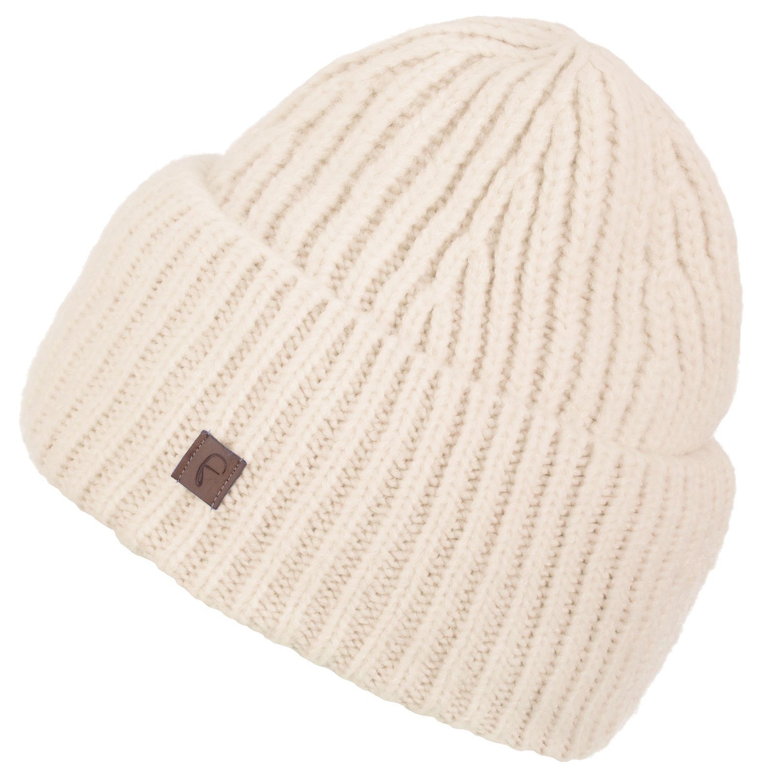 Faera Strickmütze (1-St) Wintermütze Winter breiter Aufschlag Damen Grobstrick Beanie Mütze