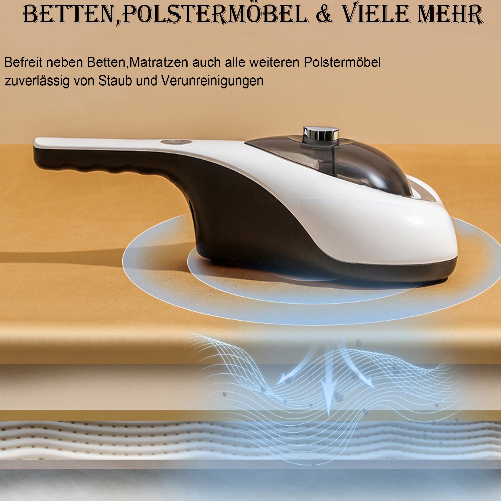 Mutoy Matratzenreinigungsgerät Milben-Handstaubsauger,Milbensauger Milbenstaubsauger, HEPA Filter,entfernt 99,9% Aller Milben,für Matratzen,Betten