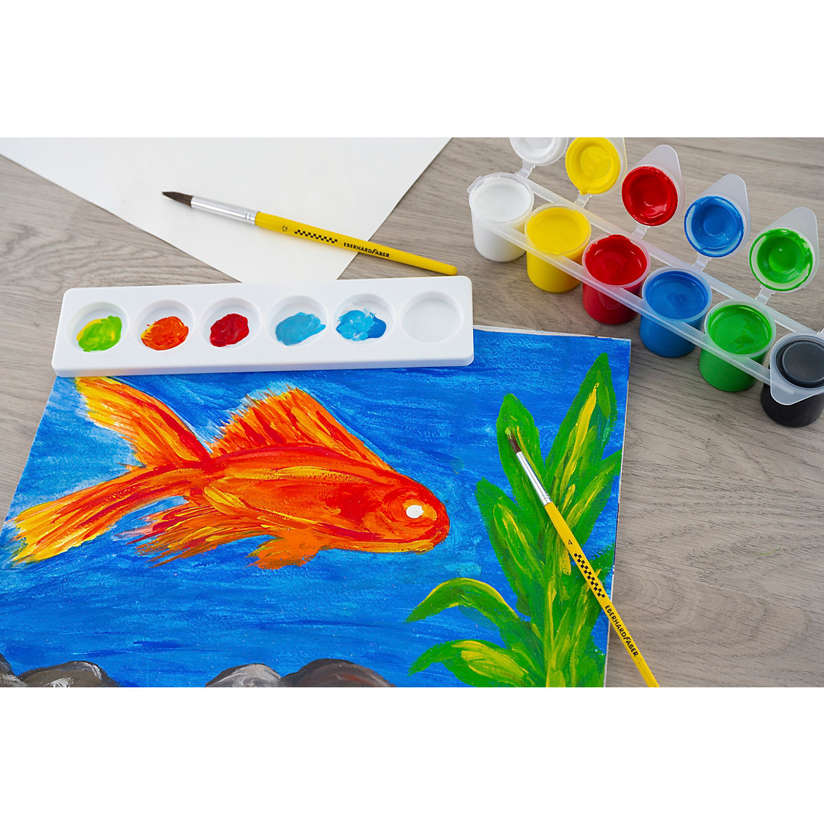 Schulmalfarben, 6 x 25 ml inkl. Mischpalette