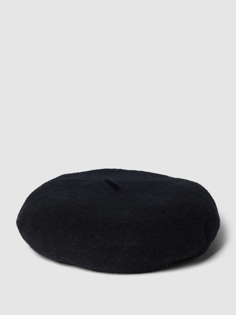 Baskenmütze aus Wolle in schwarz