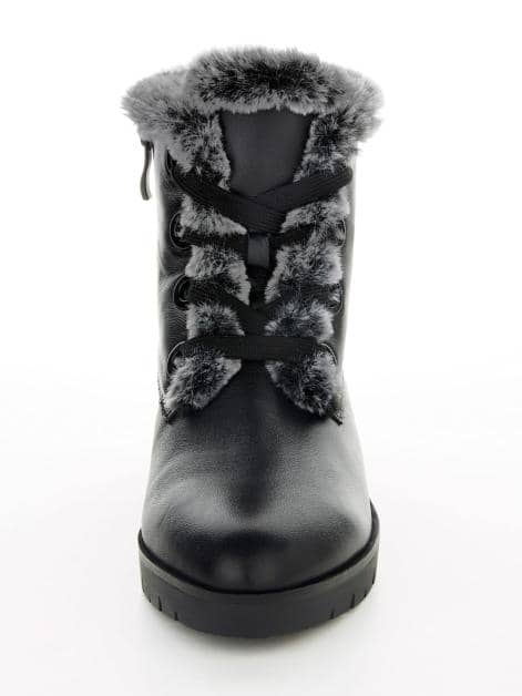 Stiefelette schwarz mit Reißverschluss innen