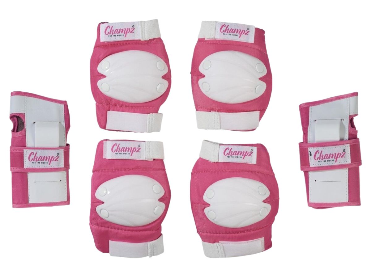 Champz Rosa/Weiß Kinder Skate Schutzset