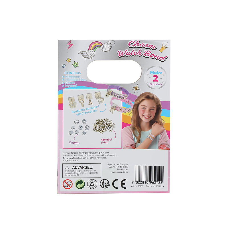 FunToys Armbånd m/charms og bokstaver diy