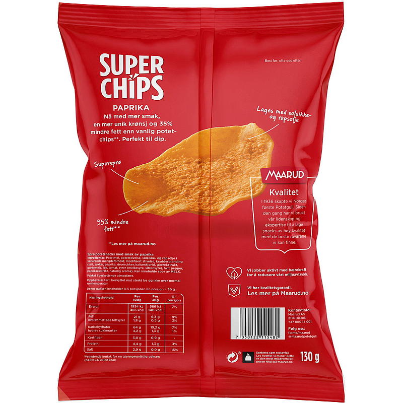 Maarud Superchips 130 g Paprika Maarud