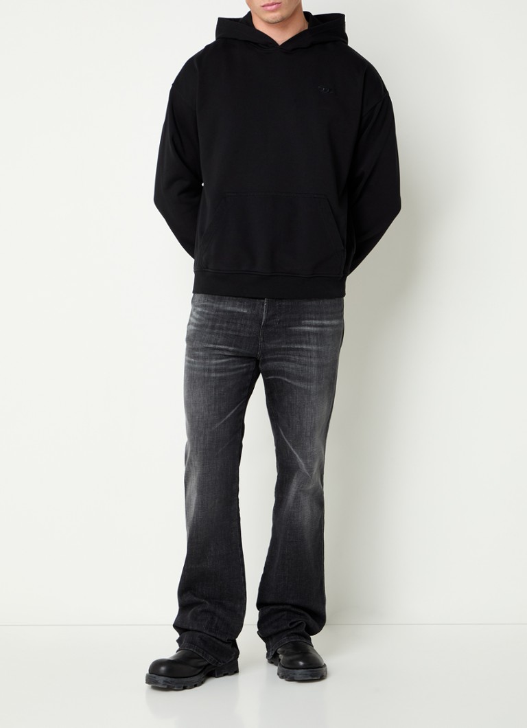 Felpa con cappuccio Diesel S-Boxt-Hood-Bleach con stampa sul retro