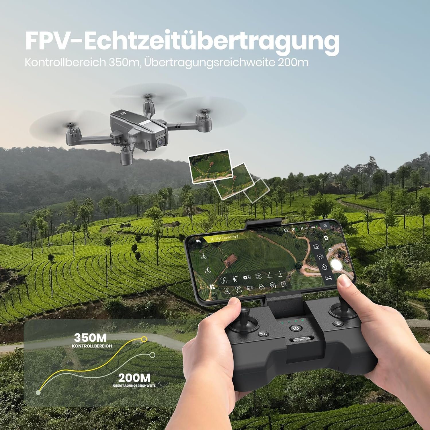 HOLY STONE Drohne (3840x2160, mit Kamera4K für Anfänger20 Min.Lange Flugzeit Follow Me Auto Rückkehr)