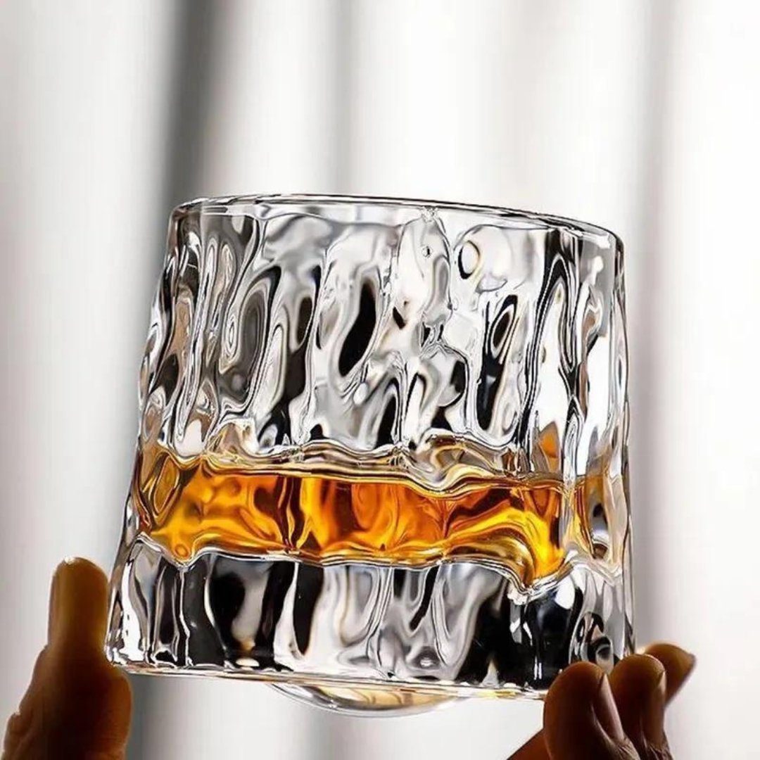 Zoha Whiskyglas Whisky Iceberg - Glas Wasserglas Saft - 180 ml, Glas, Bewegbar - Trinkglas Cocktailgläser Eiskaffeegläser Tee Saft