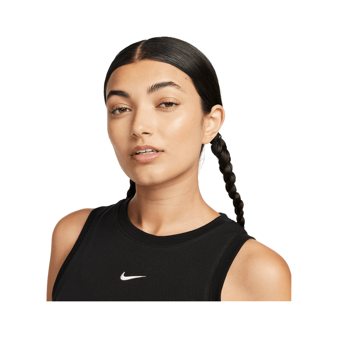 Nike Chill Knit Mini Rib Crop Tanktop Damen Schwarz F010