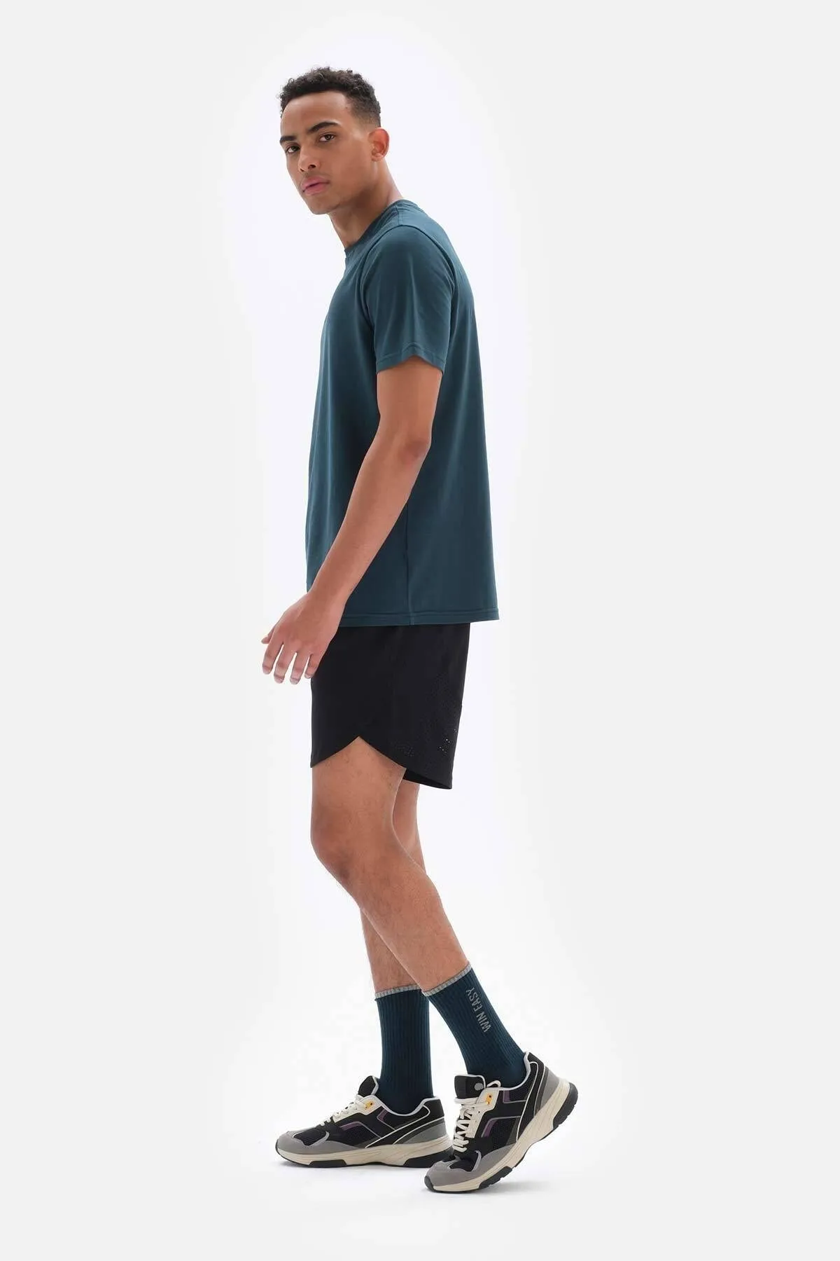 Dagi  Petrol Herren-T-Shirt mit Drop Shot-Aufdruck