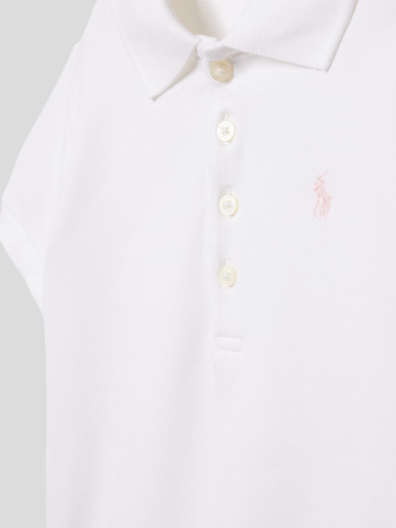 Poloshirt mit Label-Stitching in weiß