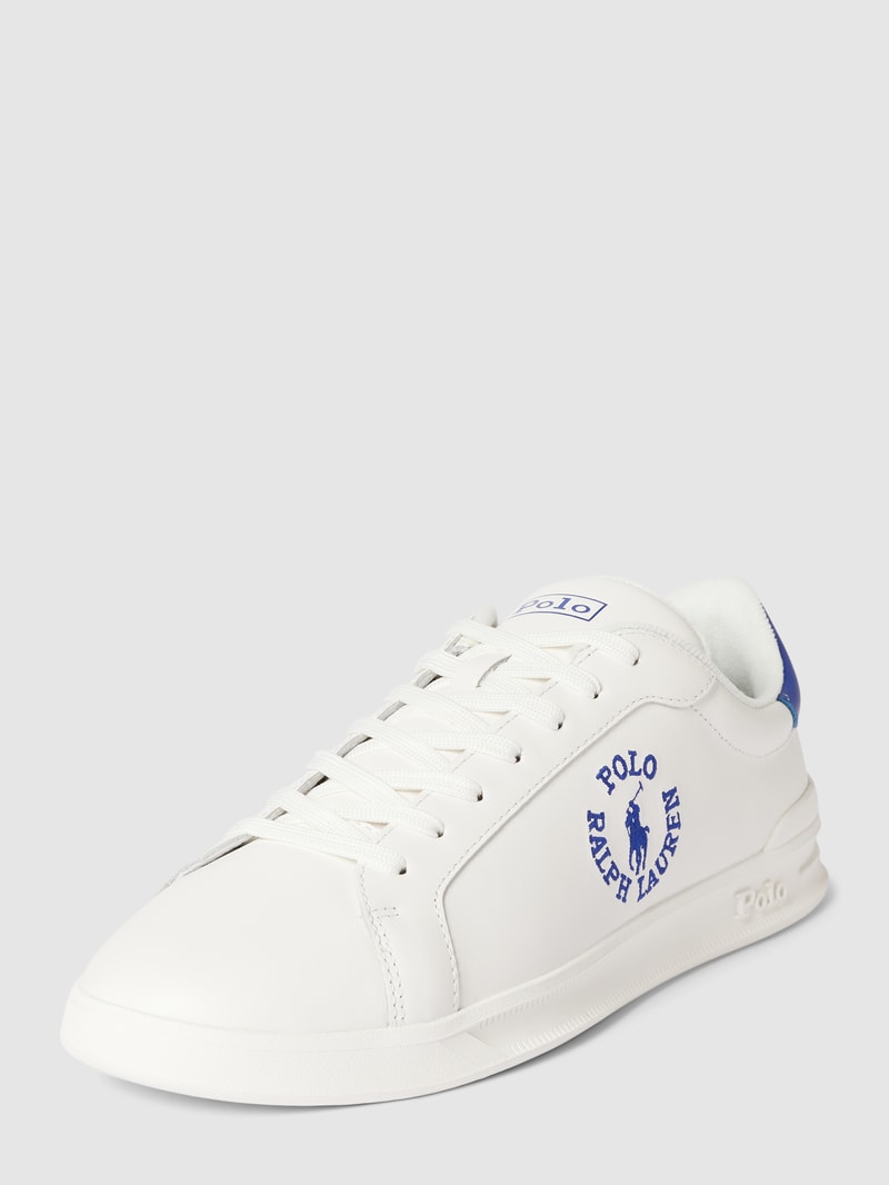Sneaker aus Leder mit Kontrastbesatz in weiß