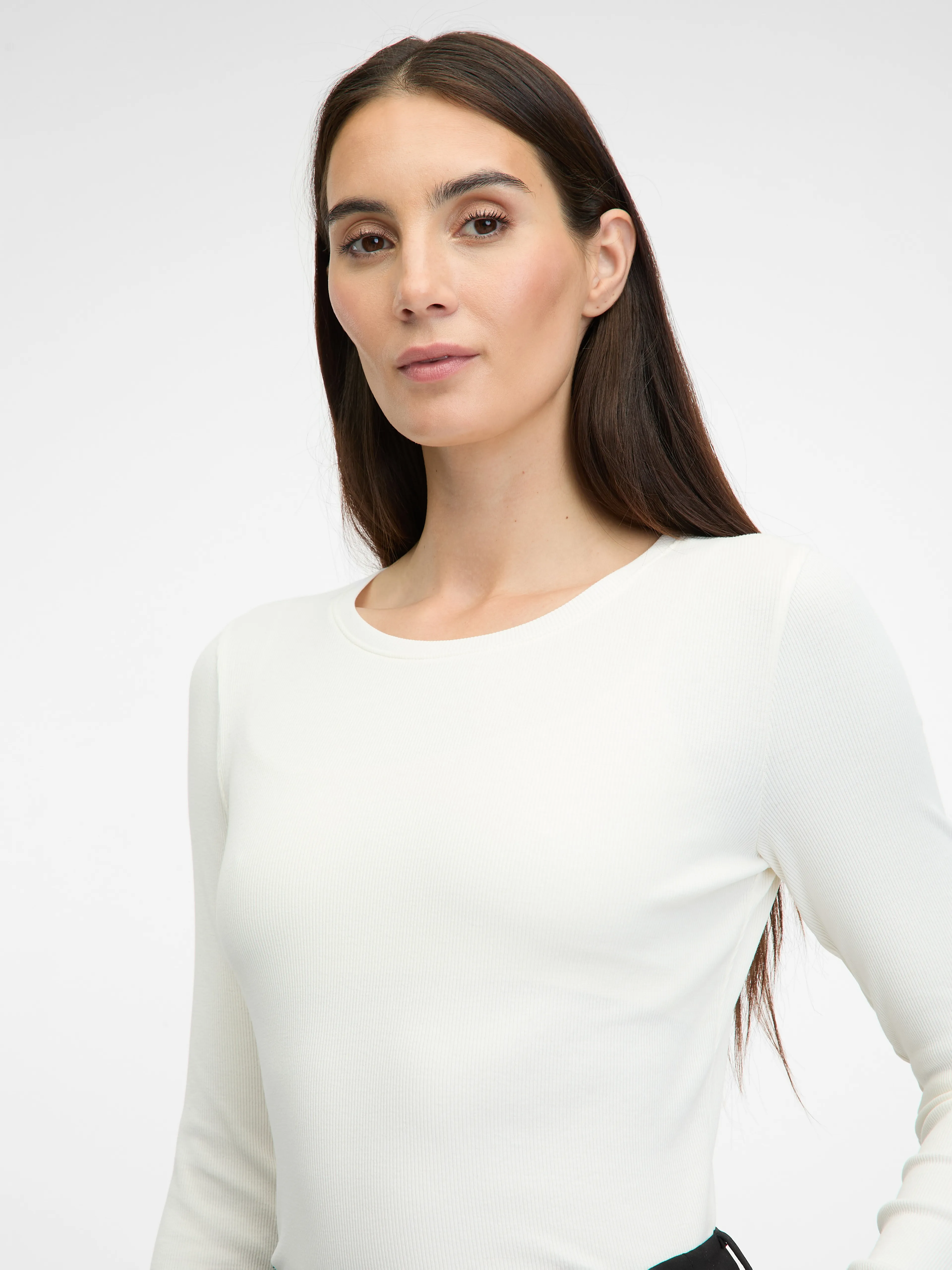 Cremefarbenes Damen-Langarm-T-Shirt ORSAY
