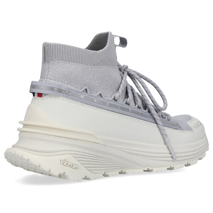 Moncler - Sneaker high MONTE RUNNER Strick - silber