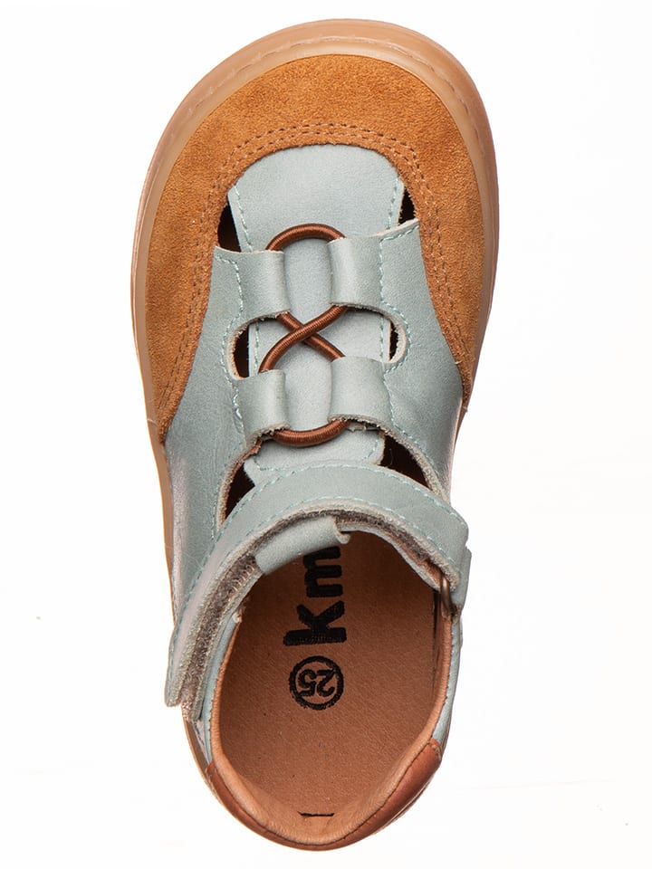 kmins Leder-Barfußschuhe in Hellbraun/ Hellblau günstig kaufen